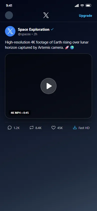 Twitter video post screenshot